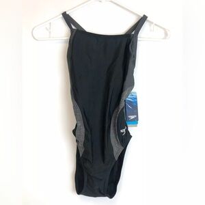 Speedo Black and Gray Swimsuit
